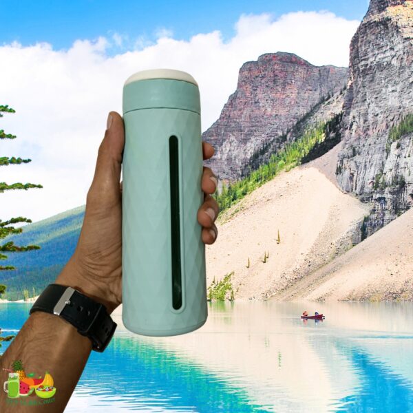 Glass Bottle With Silicone Cover - GREEEN (450ML)