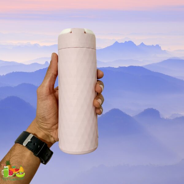 Glass Bottle With Silicone Cover - PINK (450ML) - Image 2