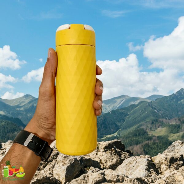 Glass Bottle With Silicone Cover - YELLOW (450ML) - Image 2