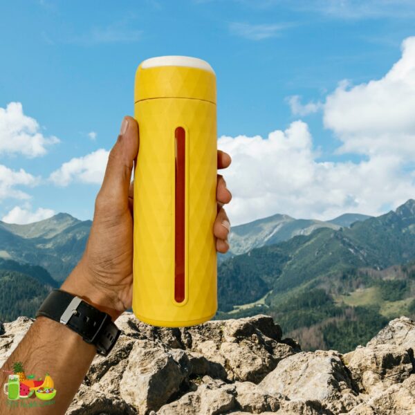 Glass Bottle With Silicone Cover - YELLOW (450ML)